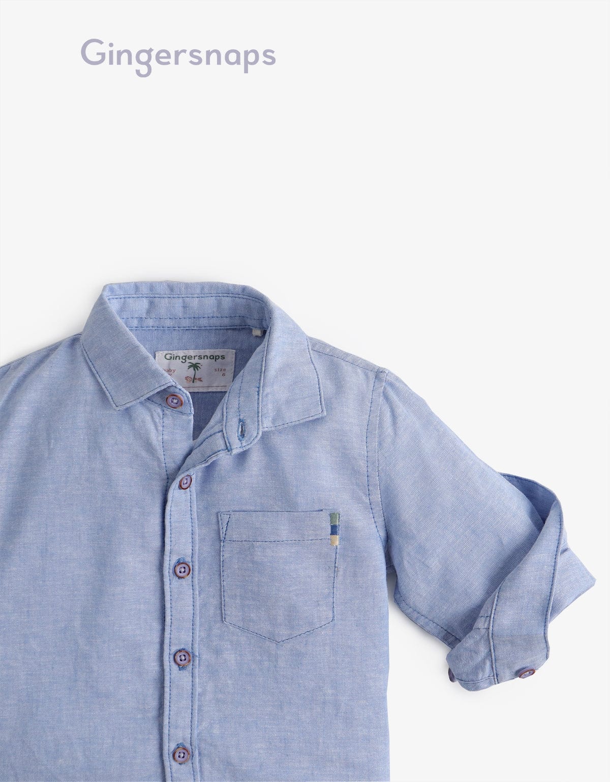جينجرسنابس قميص مخطط بالطول نص كم رضع أولادي أزرق