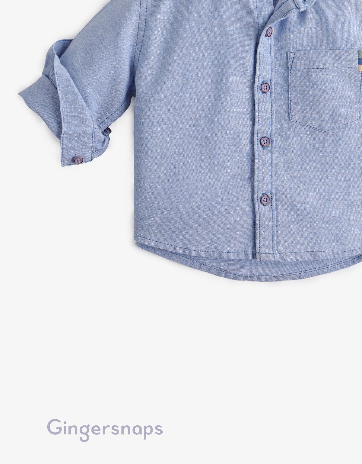 جينجرسنابس قميص مخطط بالطول نص كم رضع أولادي أزرق