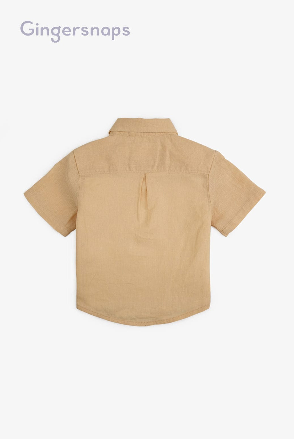 جينجرسنابس قميص سادة بجيوب أمامية نص كم أطفال أصفر