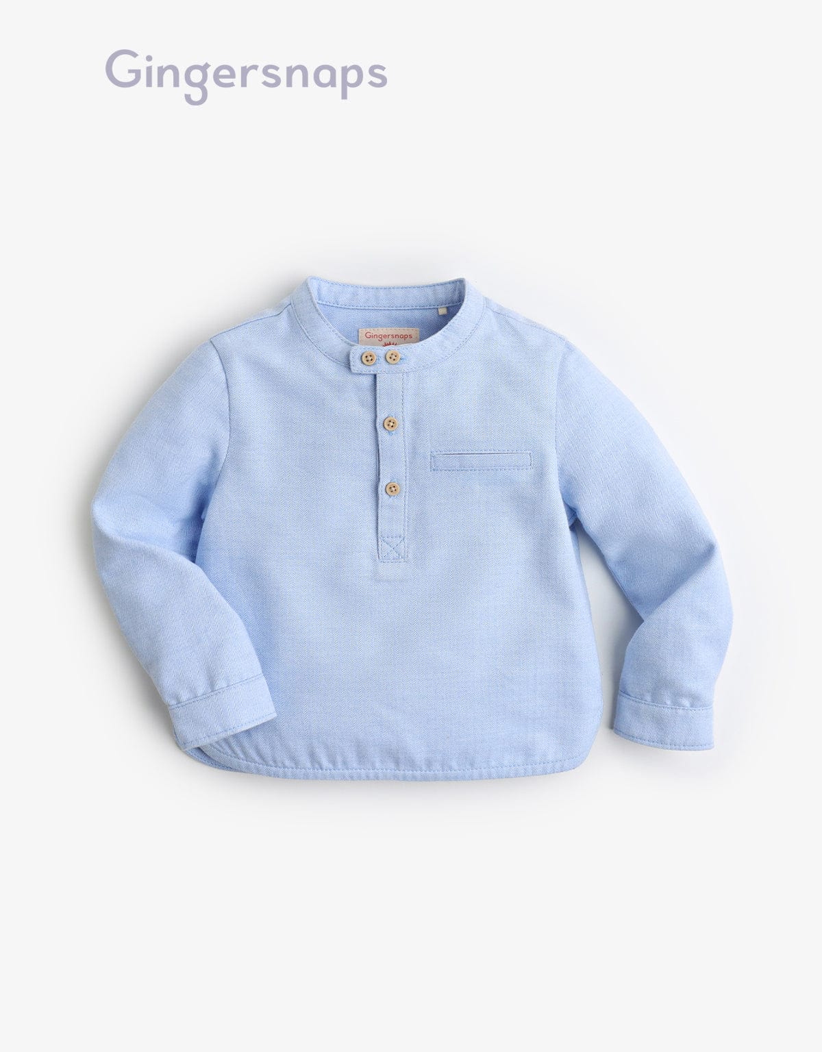 جينجرسنابس قميص سادة كم طويل رضع أولادي أزرق