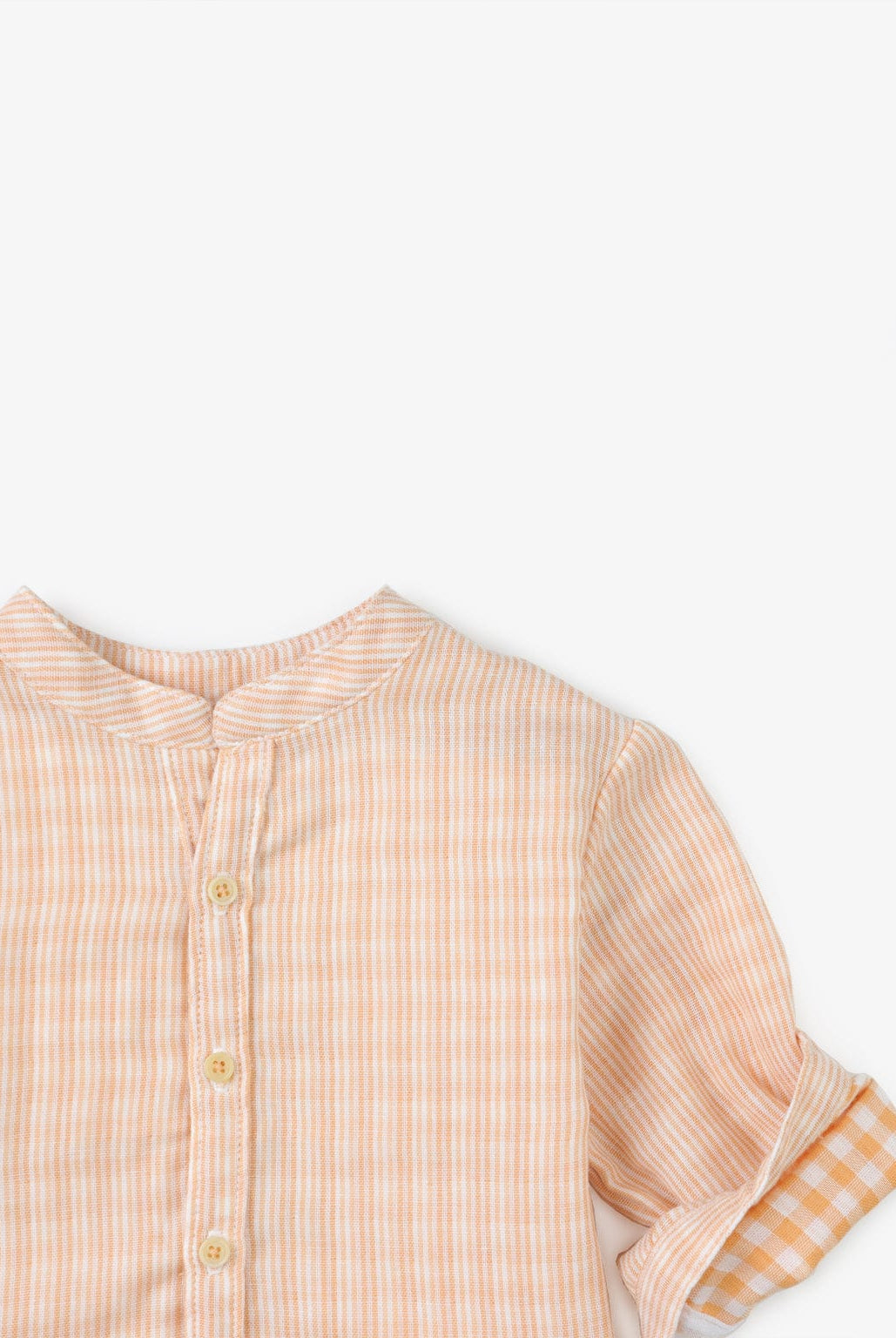 جينجرسنابس قميص مربعات كم طويل بأزرار امامية أولادي برتقالي