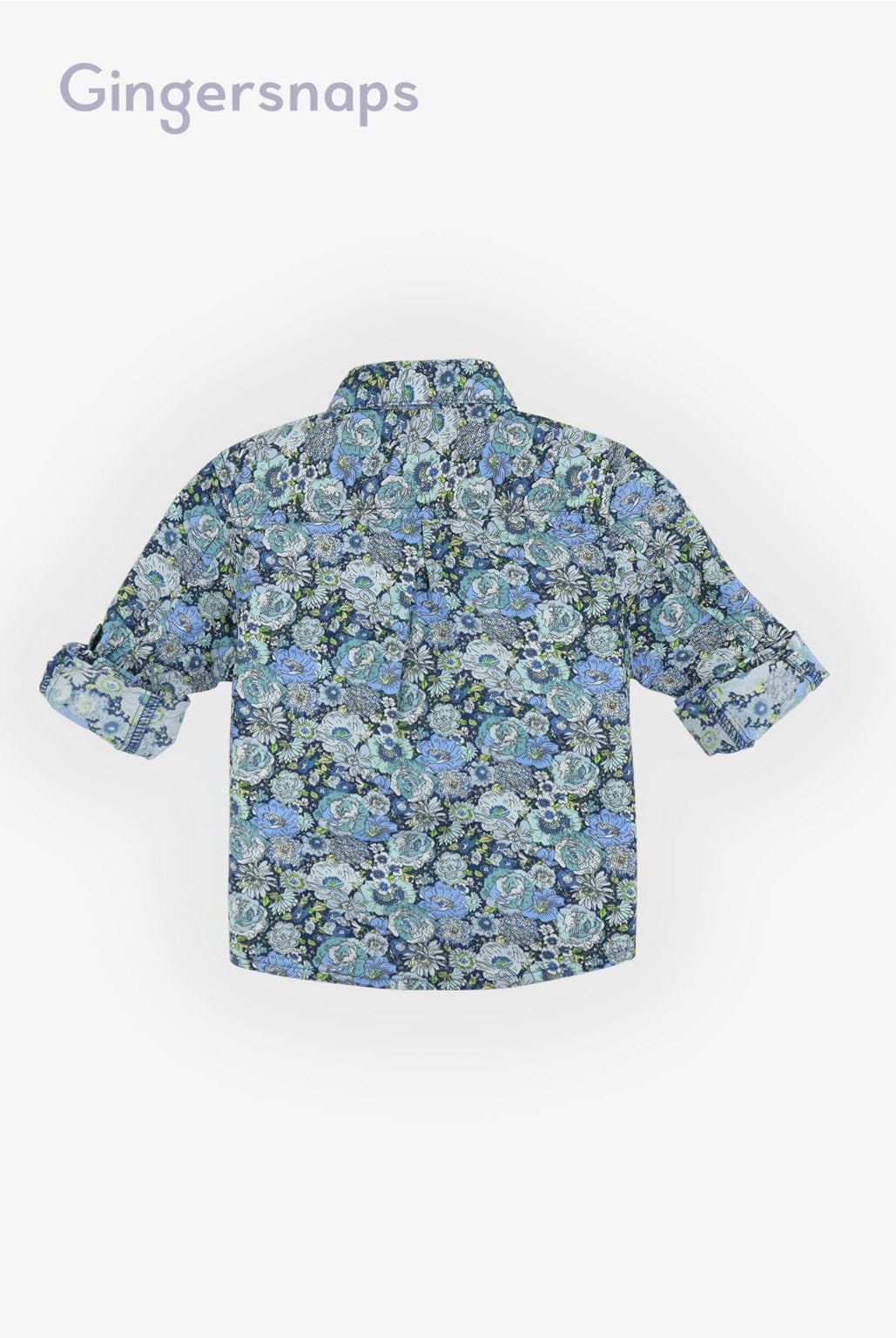 جينجرسنابس قميص اطفال رضع ولادي مشجر بأكمام طويلة أزرق
