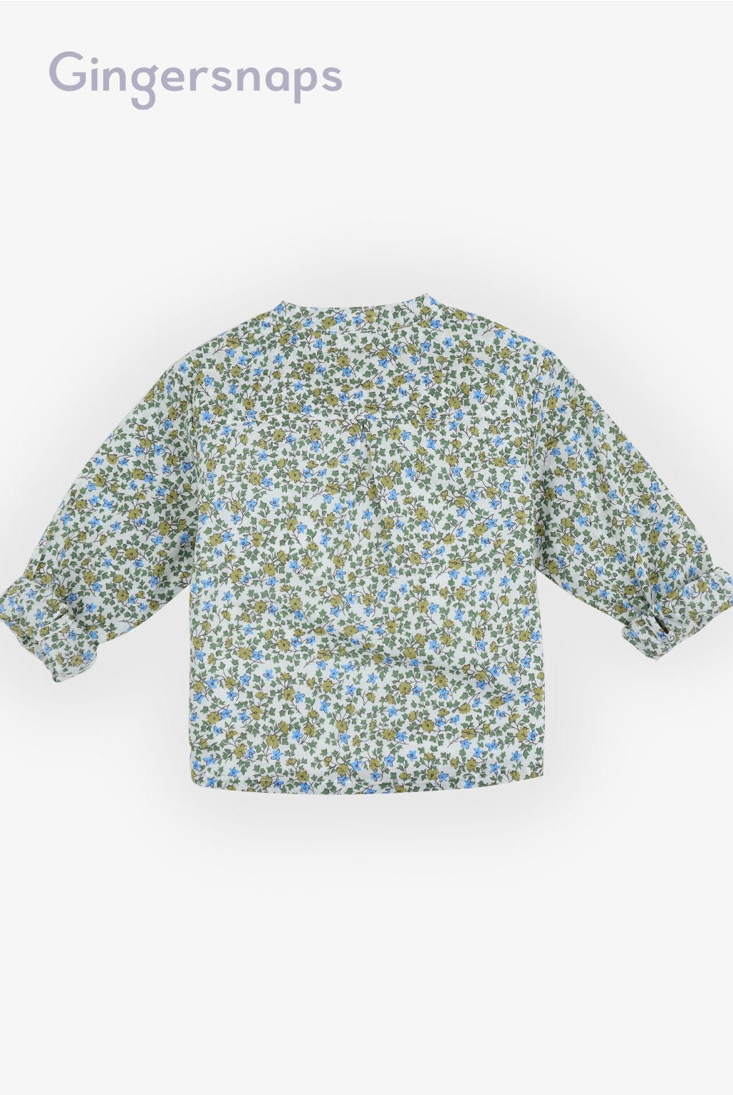 جينجرسنابس قميص اطفال رضع ولادي مزهر نص ياقة أخضر