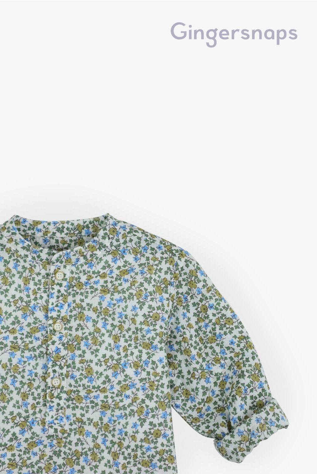 جينجرسنابس قميص اطفال رضع ولادي مزهر نص ياقة أخضر