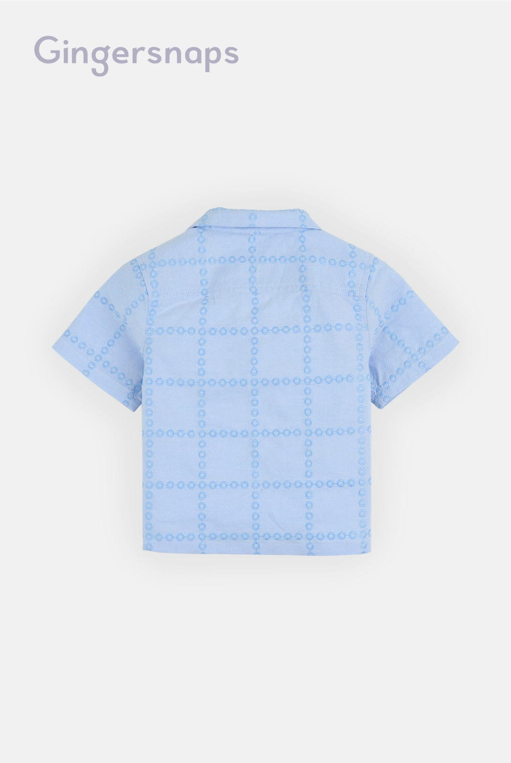 جينجرسنابس قميص اطفال رضع ولادي نص كم مربعات أزرق