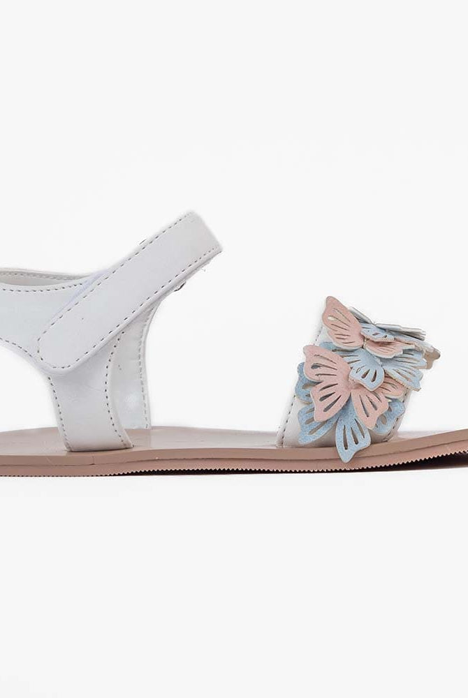 جينجرسنابس صندل بناتي رضع كاجول مسطح أبيض