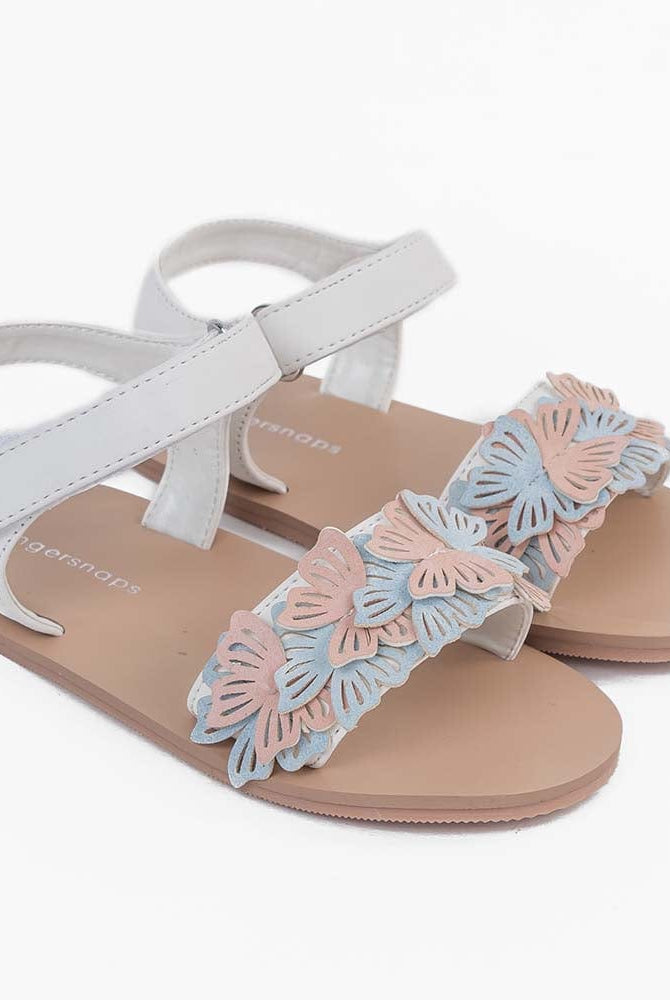 جينجرسنابس صندل بناتي رضع كاجول مسطح أبيض