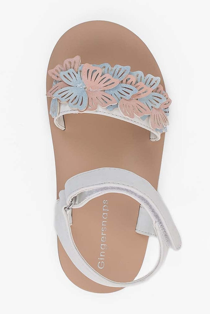 جينجرسنابس صندل بناتي رضع كاجول مسطح أبيض