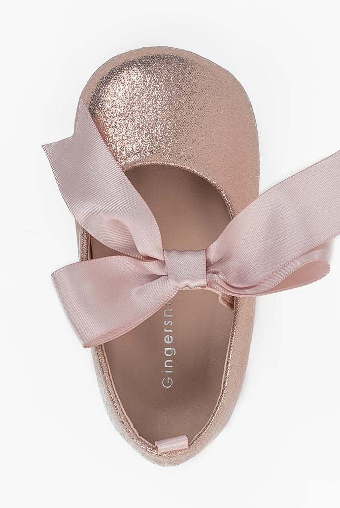 جينجرسنابس حذاء بناتي رضع بفيونكة وردي