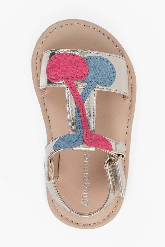 جينجرسنابس صندل بناتي رضع لامع بحزام ذهب