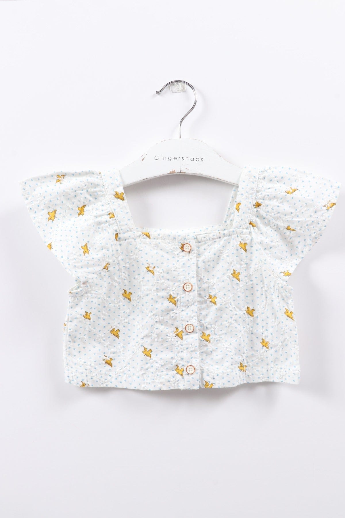 جينجرسنابس بلوزة منقوشة كت بناتي رضع أوف وايت