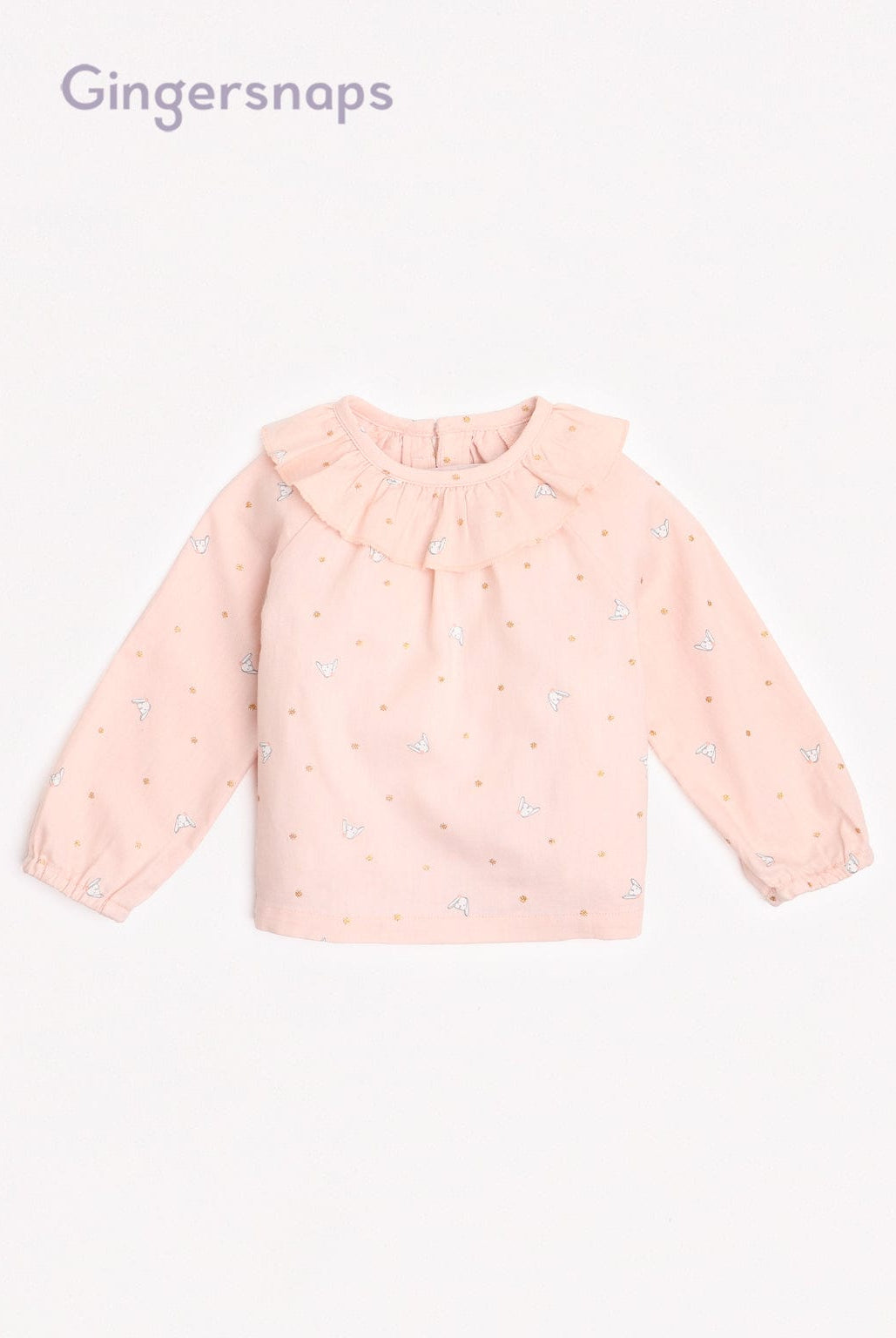 جينجرسنابس بلوزة رضع بناتي مزينة بكلوش وردي