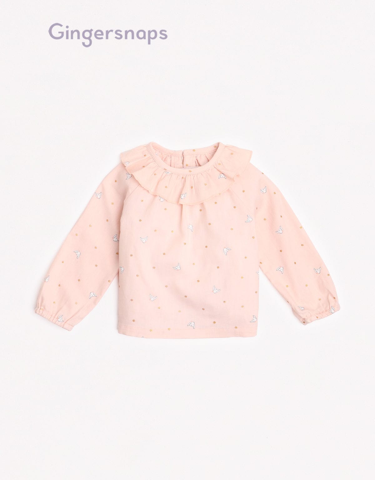 جينجرسنابس بلوزة رضع بناتي مزينة بكلوش وردي