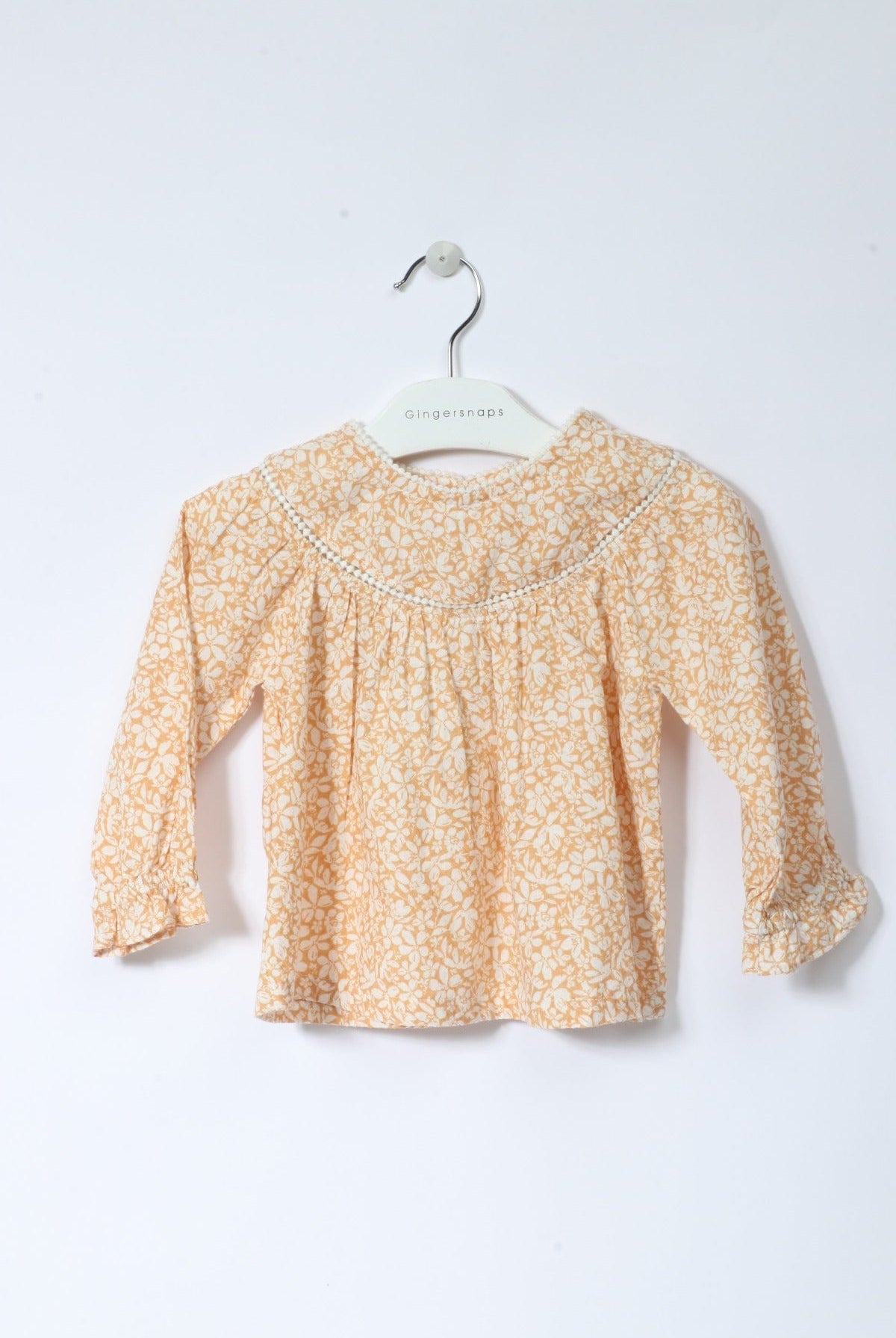 جينجرسنابس بلوزة مشجرة حمالات مكشكشة منفوشة بناتي أصفر