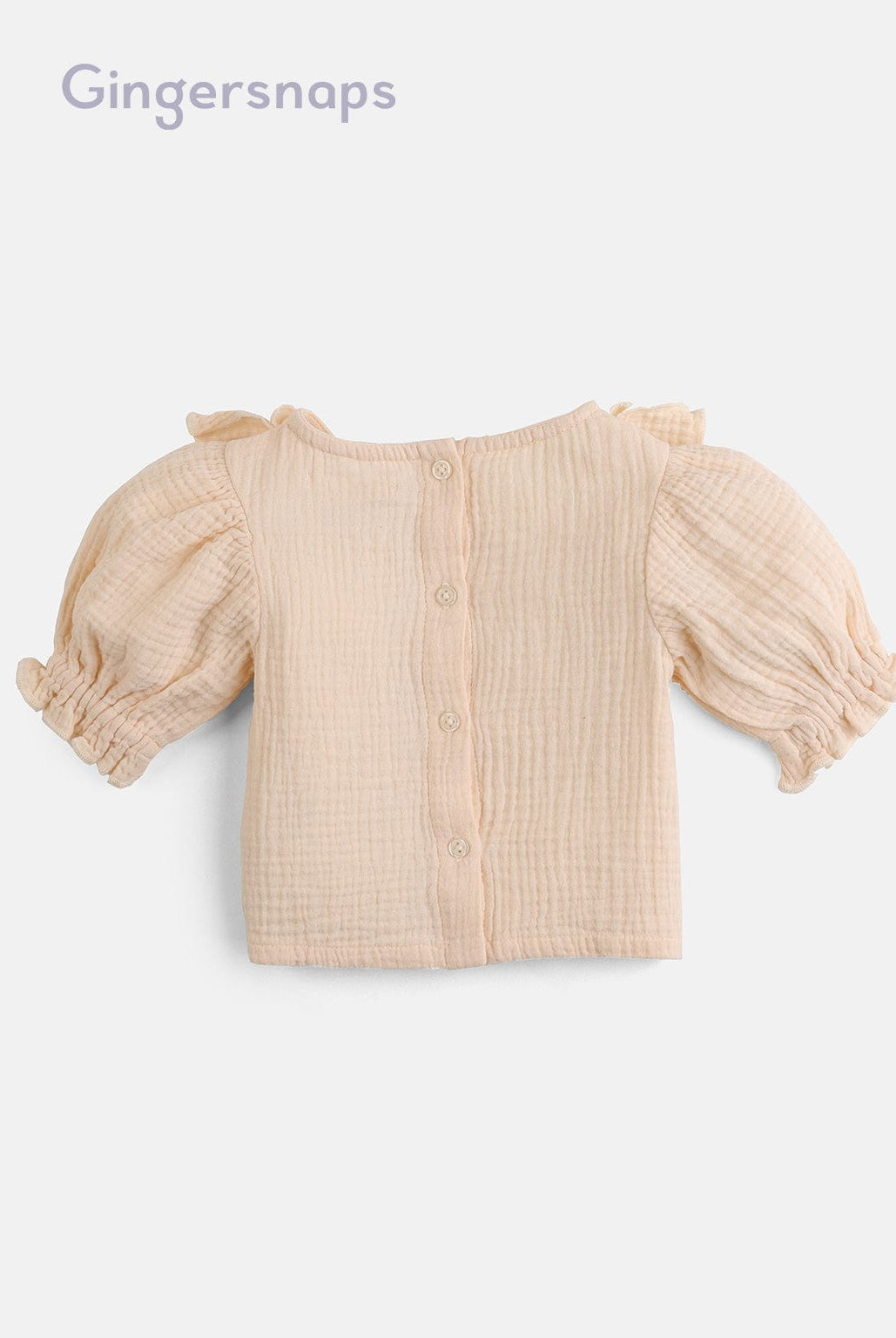 جينجرسنابس بلوزة مضلعة نص كم بف وفتحة سبعة بناتي بيج