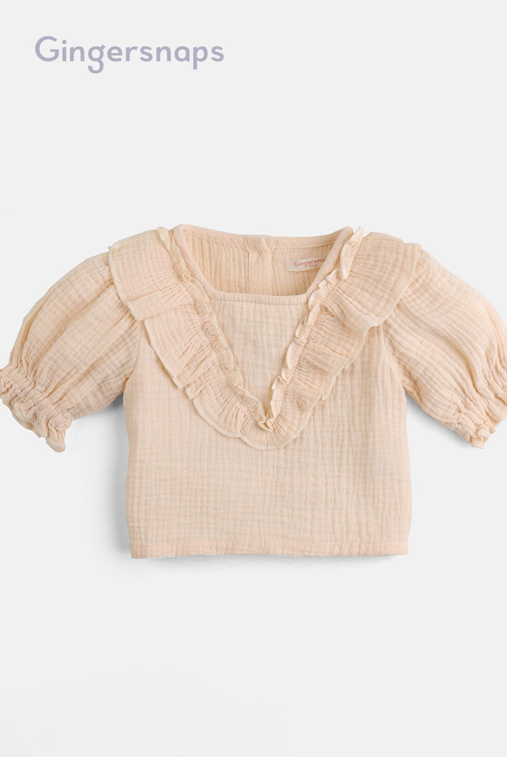 جينجرسنابس بلوزة مضلعة نص كم بف وفتحة سبعة بناتي بيج