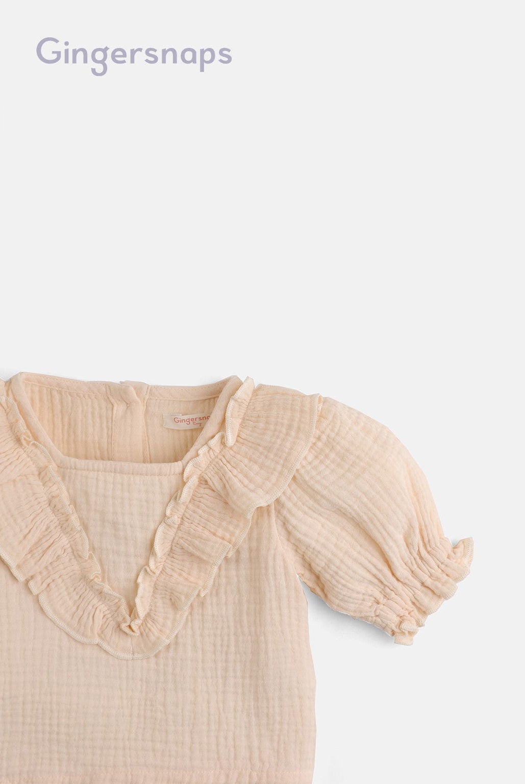 جينجرسنابس بلوزة مضلعة نص كم بف وفتحة سبعة بناتي بيج