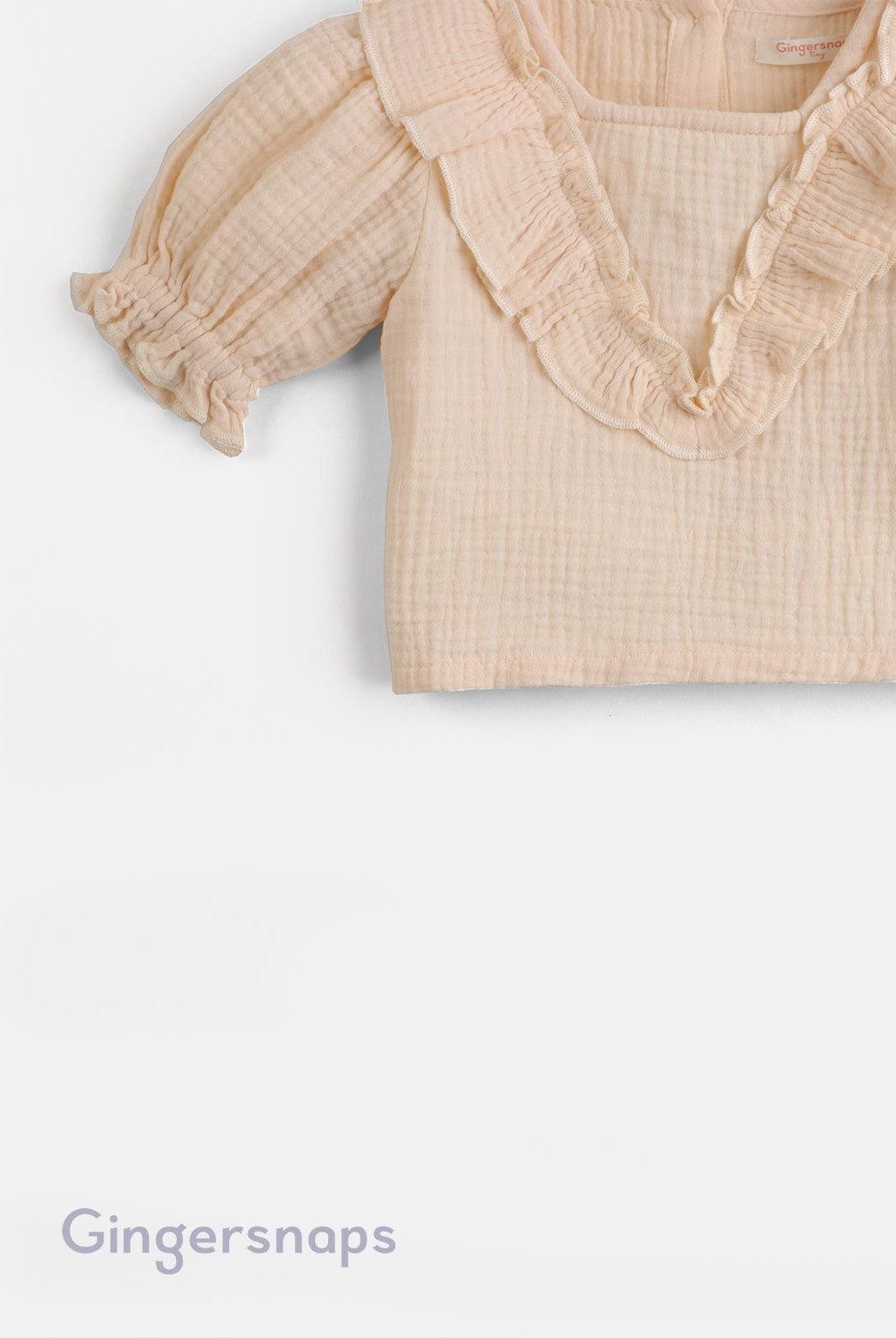 جينجرسنابس بلوزة مضلعة نص كم بف وفتحة سبعة بناتي بيج