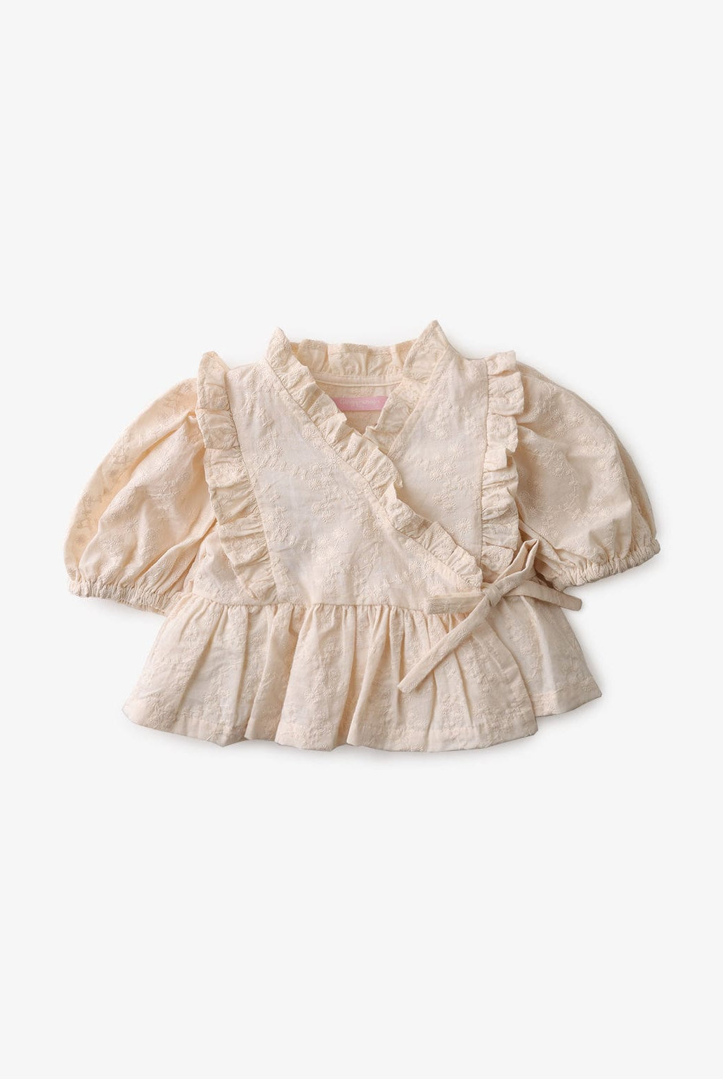 جينجرسنابس بلوزة بناتي لف برباط كم طويل بناتي أبيض