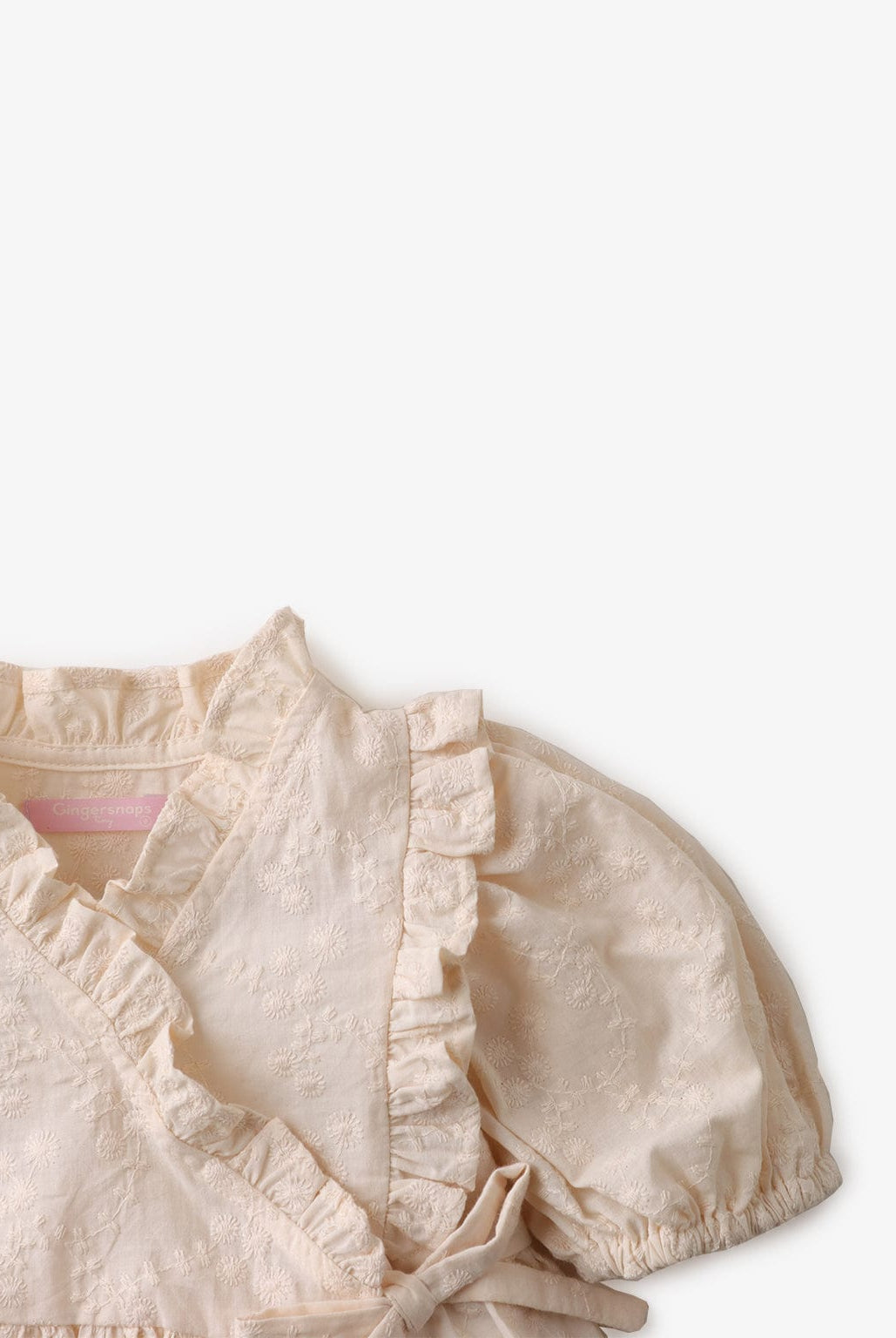 جينجرسنابس بلوزة بناتي لف برباط كم طويل بناتي أبيض