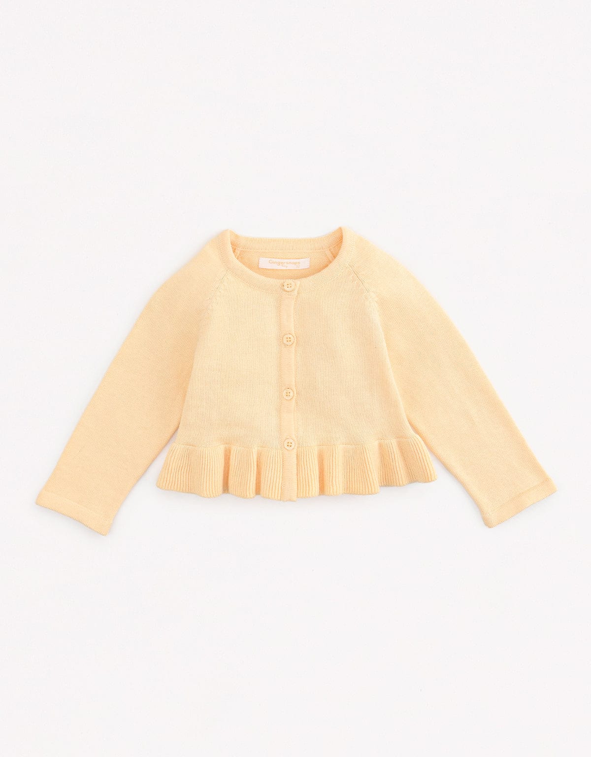 جينجرسنابس بلوزة بأزرار أمامية كم طويل مكشكش من أسفل رضع بناتي أصفر باستل