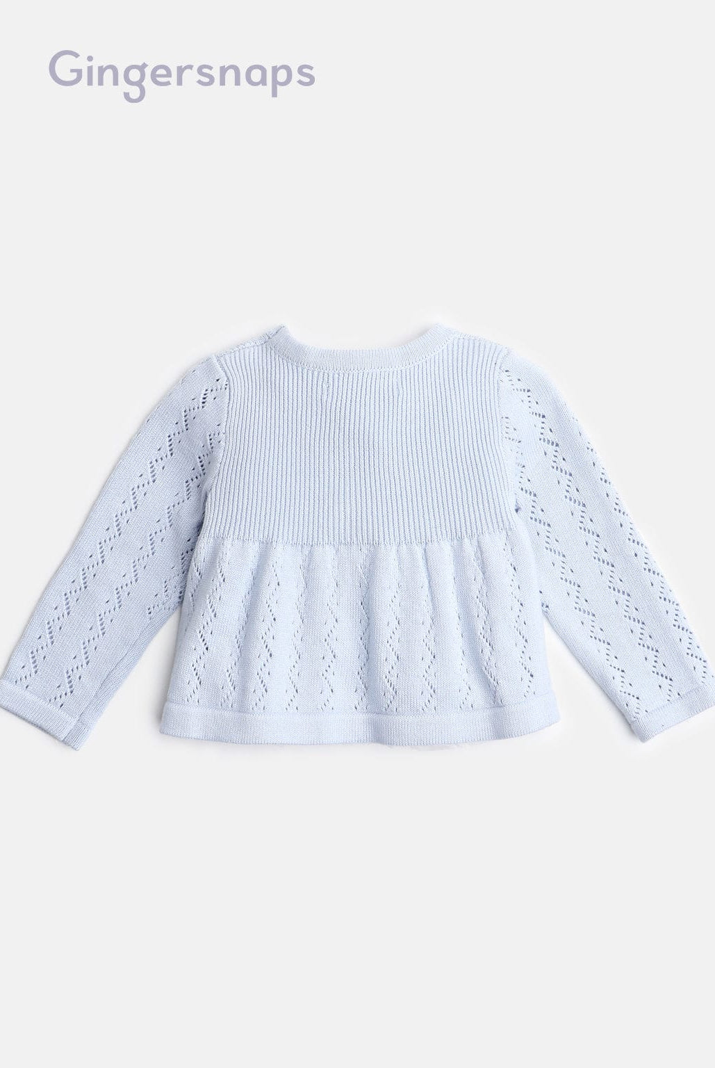 جينجرسنابس بلوزة بأزرار أمامية كم طويل بناتي أزرق