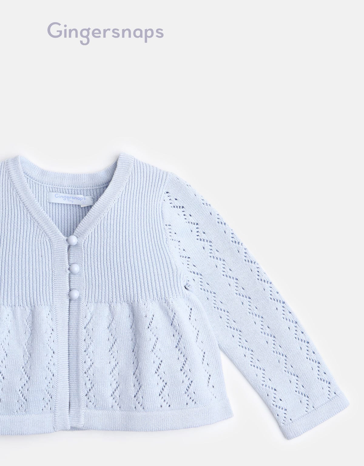 جينجرسنابس بلوزة بأزرار أمامية كم طويل بناتي أزرق