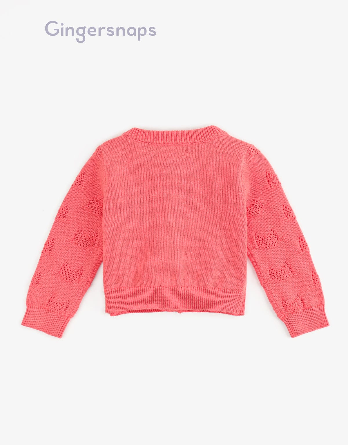 جينجرسنابس بلوزة مخرم كم طويل بأزرار أمامية بناتي أحمر