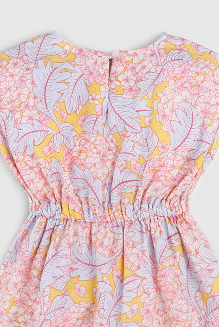 جينجرسنابس فستان منقوش نص كم رضع بناتي متعدد الألوان