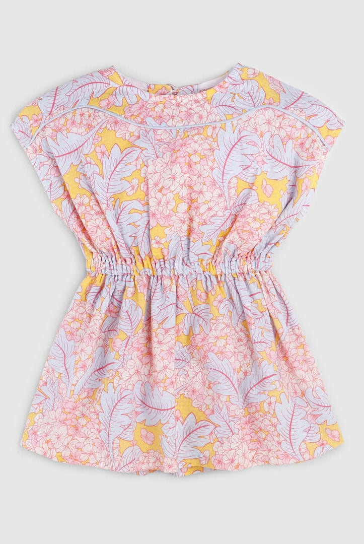 جينجرسنابس فستان منقوش نص كم رضع بناتي متعدد الألوان