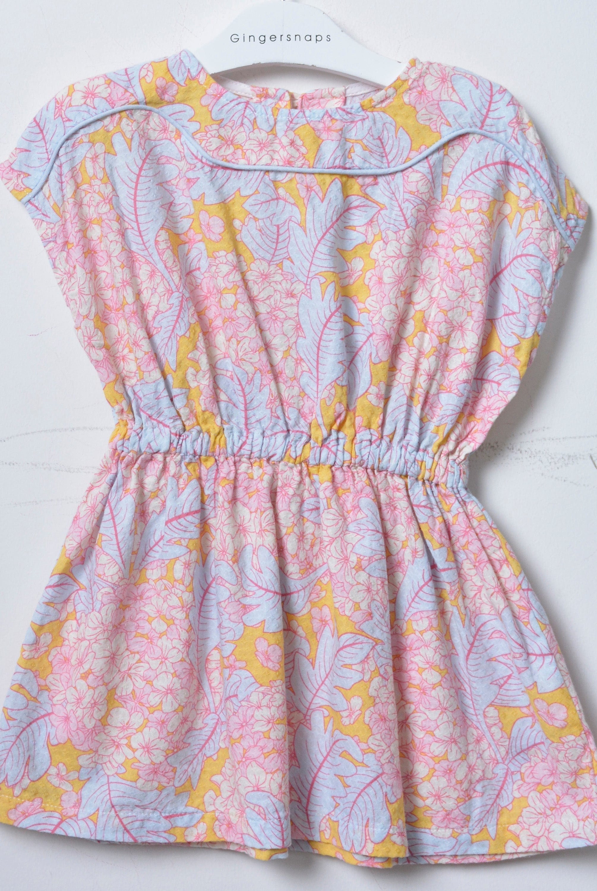 جينجرسنابس فستان منقوش نص كم رضع بناتي متعدد الألوان