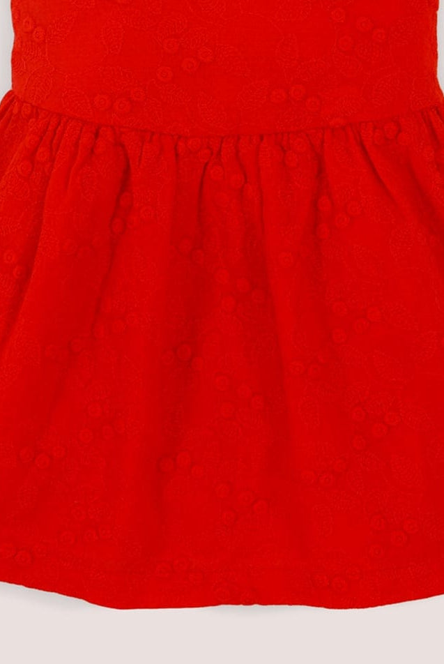 جينجرسنابس فستان رضع بناتي مطرز بفيونكة أحمر