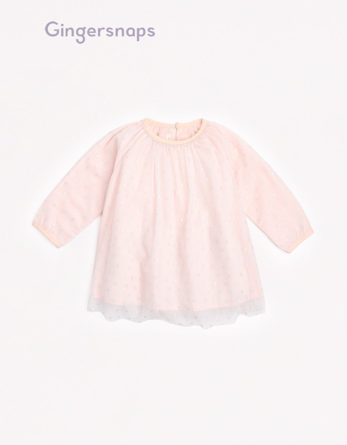 جينجرسنابس فستان اطفال رضع منقوش بياقة دائرية وردي فاتح