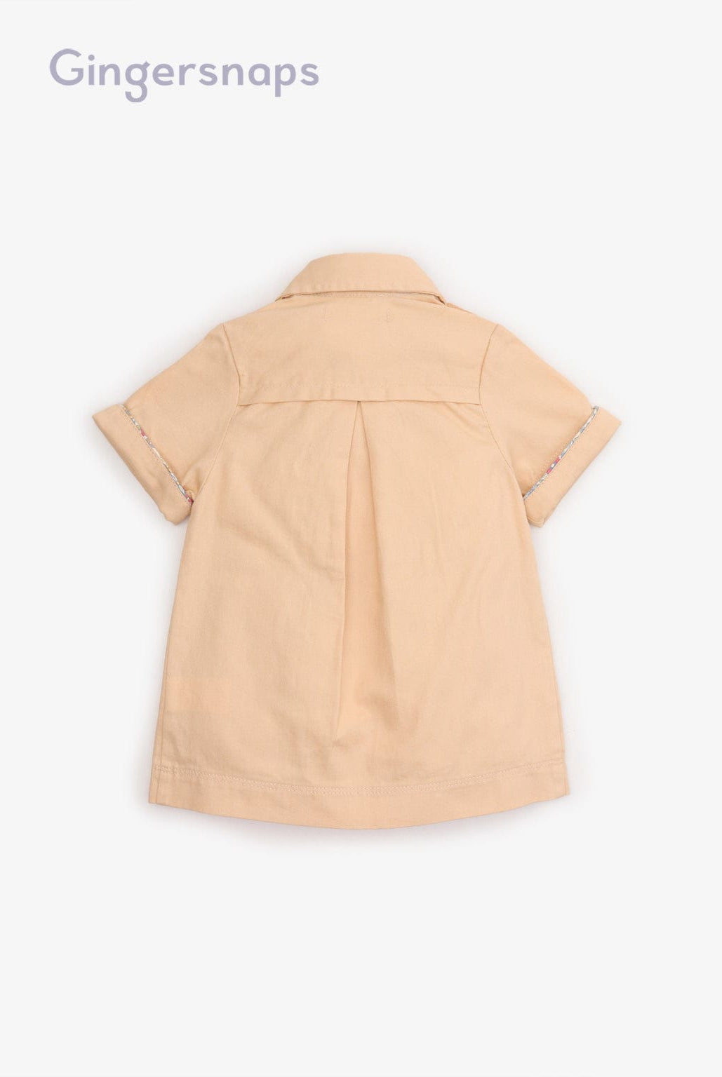 جينجرسنابس فستان كلاسيك صغير أزرار أمامية كم قصير رضع بناتي الكاكي