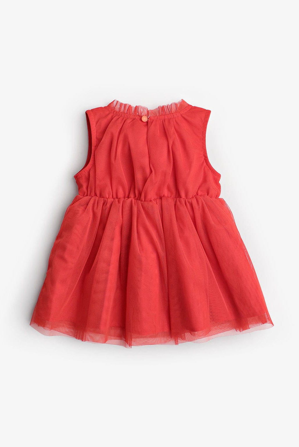 جينجرسنابس فستان بيبي بنات سادة بكرانيش أحمر