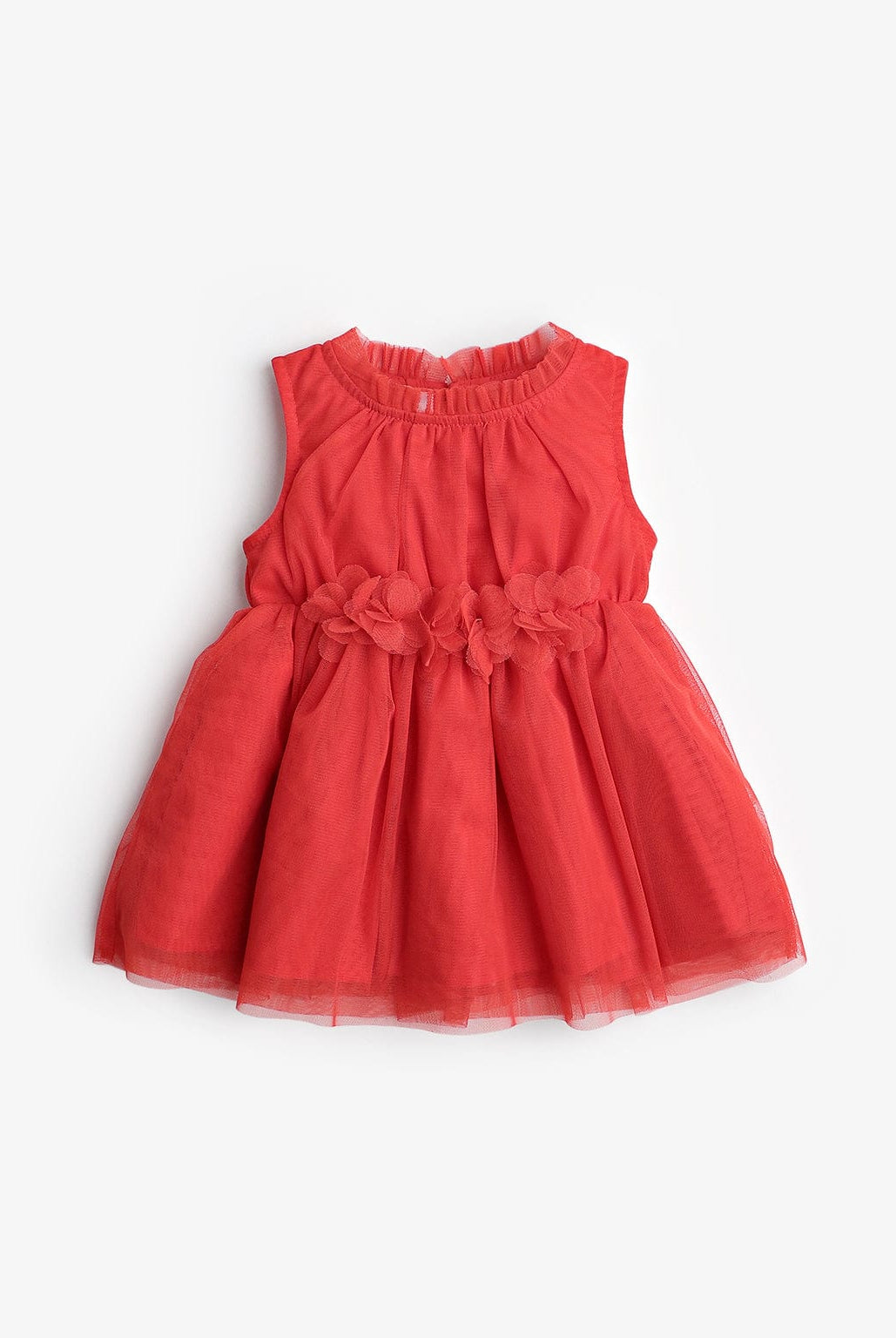 جينجرسنابس فستان بيبي بنات سادة بكرانيش أحمر