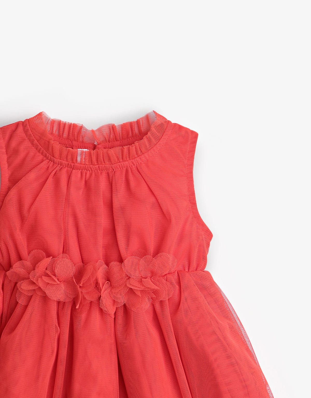 جينجرسنابس فستان بيبي بنات سادة بكرانيش أحمر