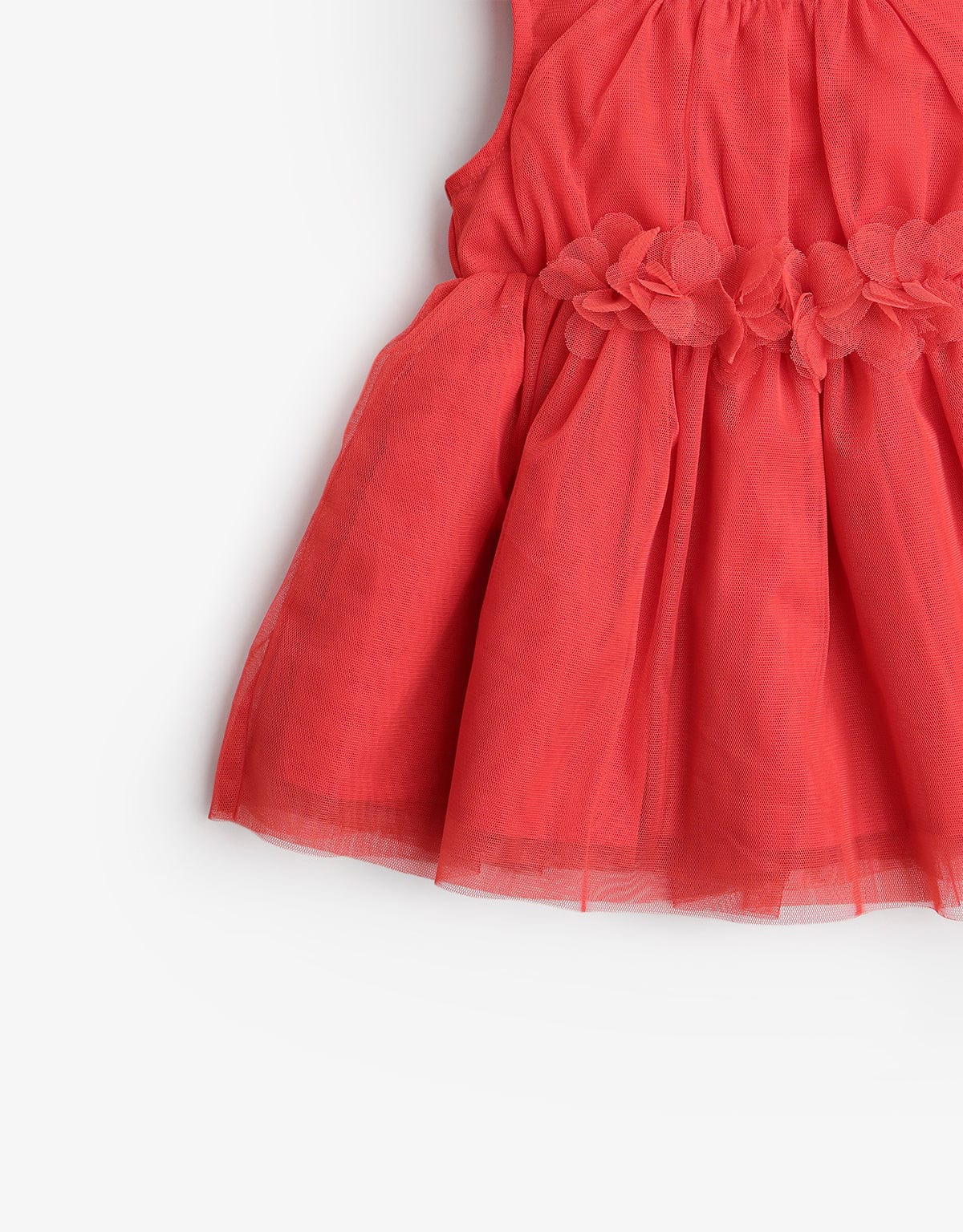 جينجرسنابس فستان بيبي بنات سادة بكرانيش أحمر