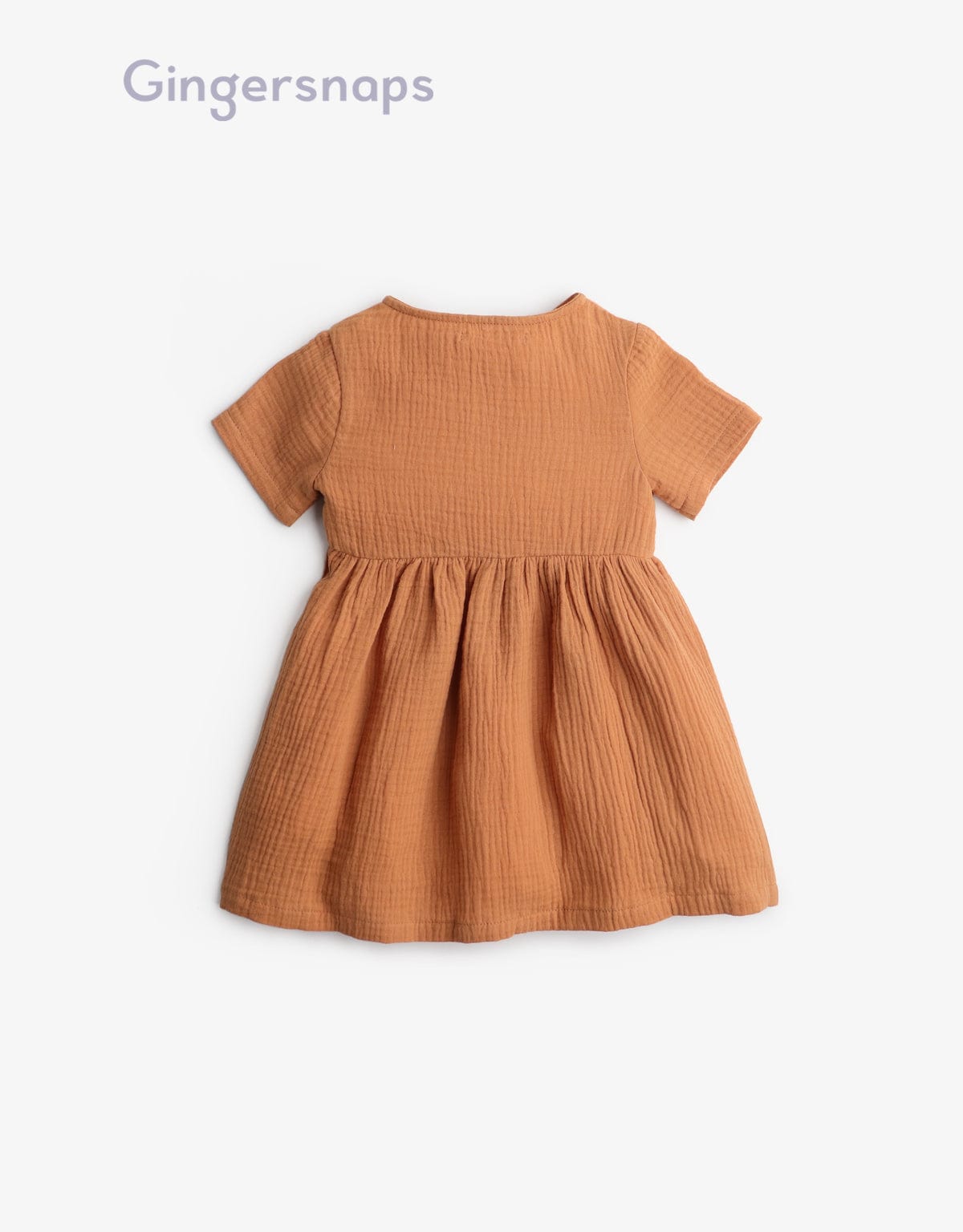 جينجرسنابس فستان سادة أورانج بجيب على الصدر كم قصير رضع بناتي برتقالي