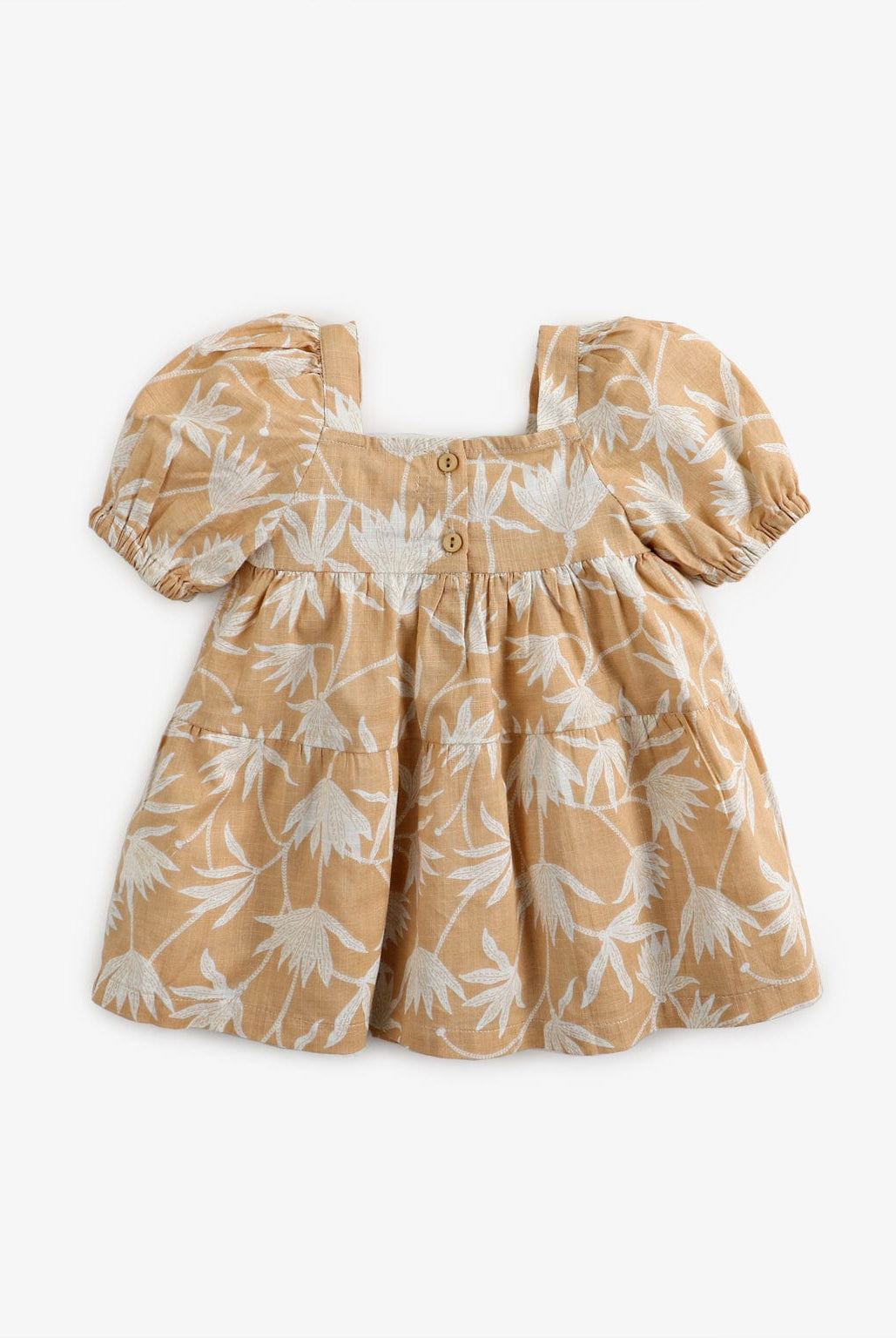 جينجرسنابس فستان مشجر قصير كم قصير بف رضع بناتي بني