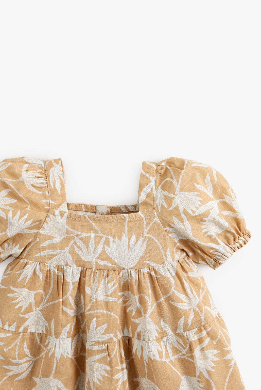 جينجرسنابس فستان مشجر قصير كم قصير بف رضع بناتي بني