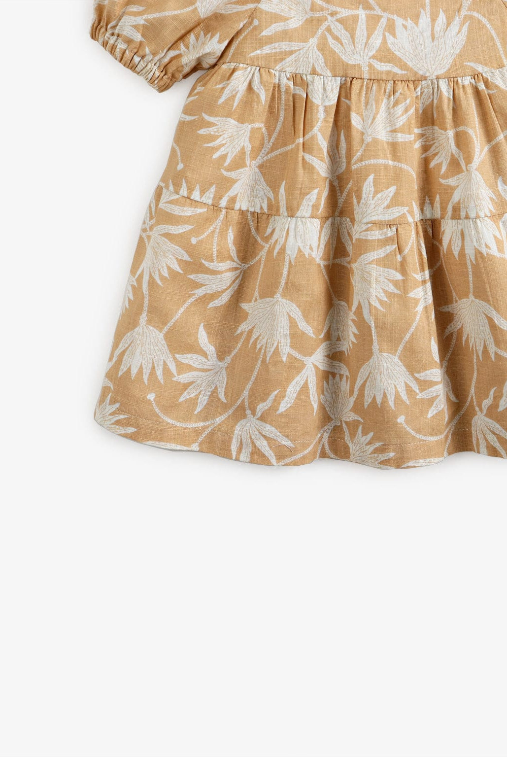 جينجرسنابس فستان مشجر قصير كم قصير بف رضع بناتي بني