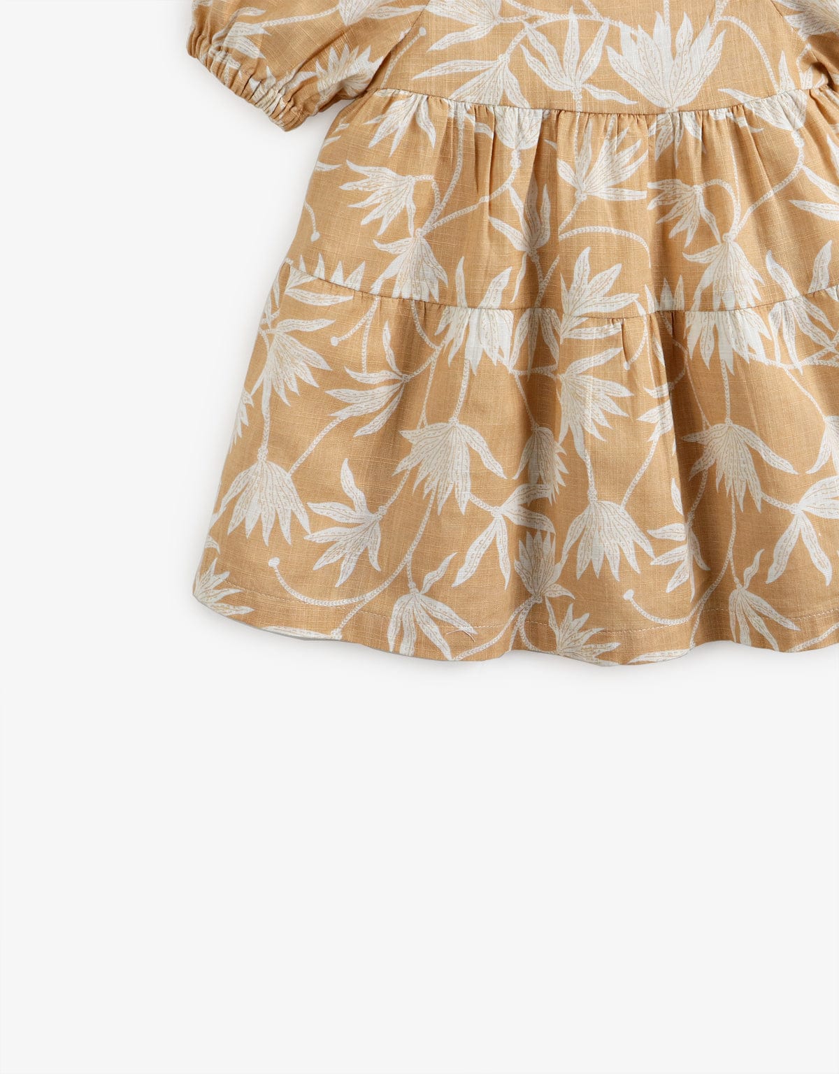 جينجرسنابس فستان مشجر قصير كم قصير بف رضع بناتي بني