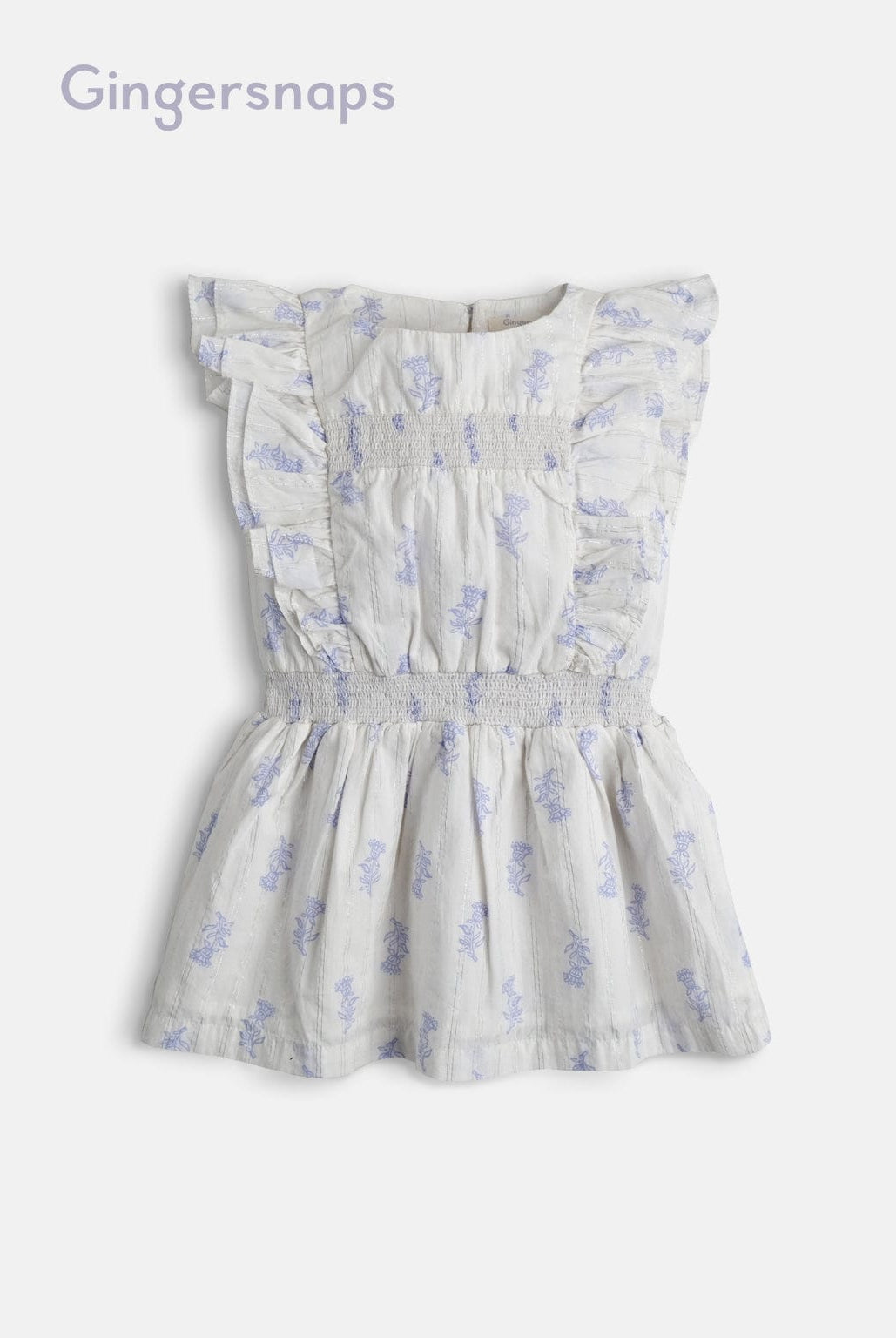 جينجرسنابس فستان مشجر مكشكش كت مخصر رضع بناتي أبيض