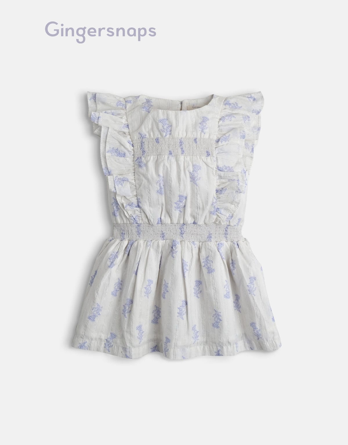 جينجرسنابس فستان مشجر مكشكش كت مخصر رضع بناتي أبيض