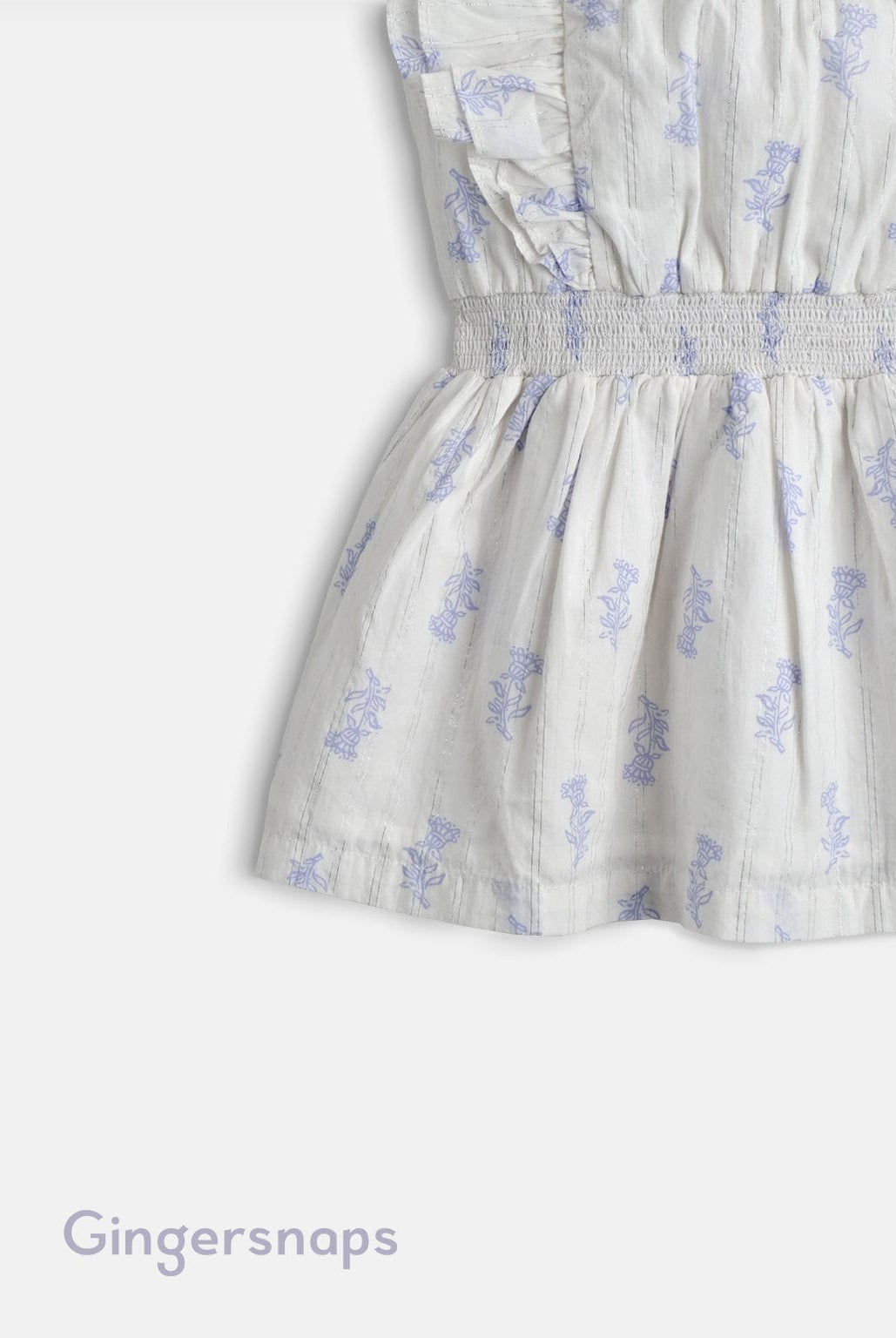 جينجرسنابس فستان مشجر مكشكش كت مخصر رضع بناتي أبيض