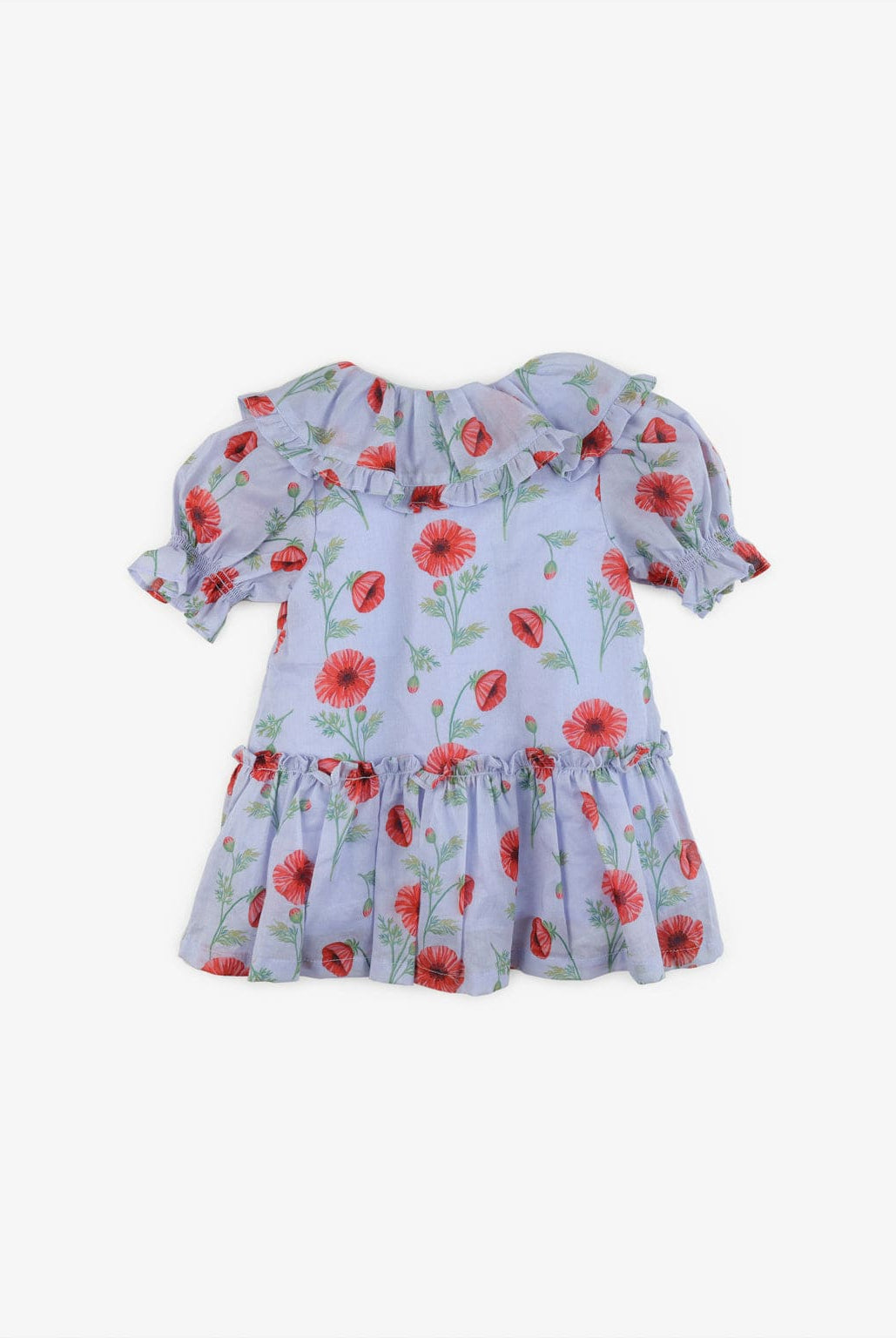 جينجرسنابس فستان بناتي مشجر مزين بكرانيش بأكمام منفوخة متعدد الألوان