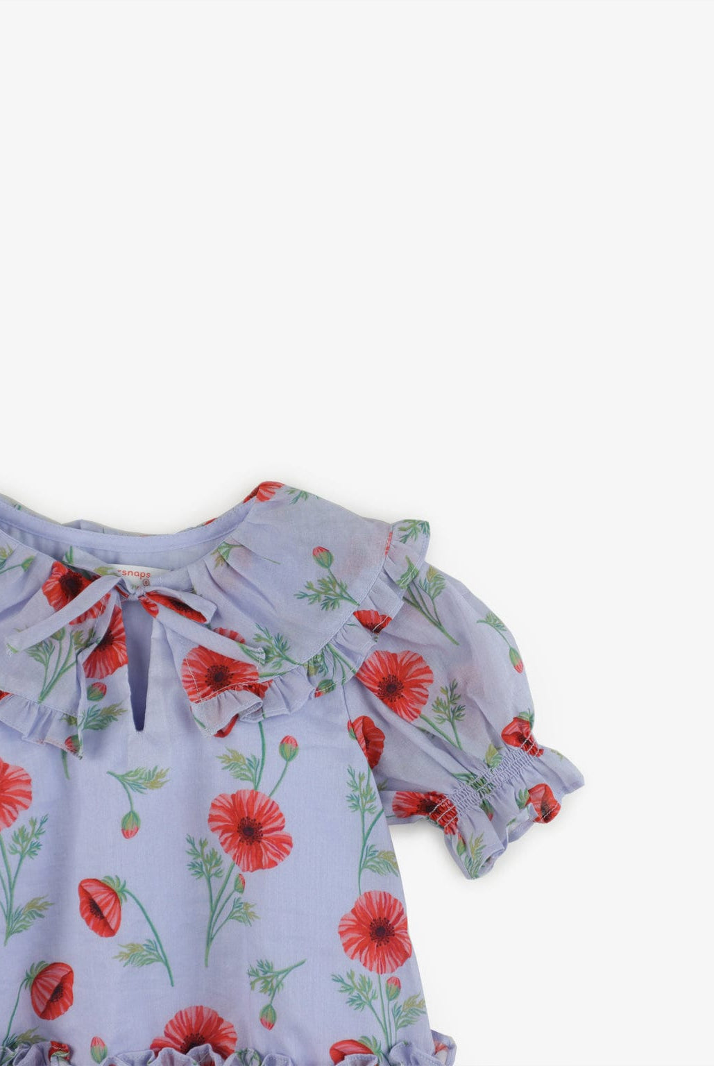 جينجرسنابس فستان بناتي مشجر مزين بكرانيش بأكمام منفوخة متعدد الألوان