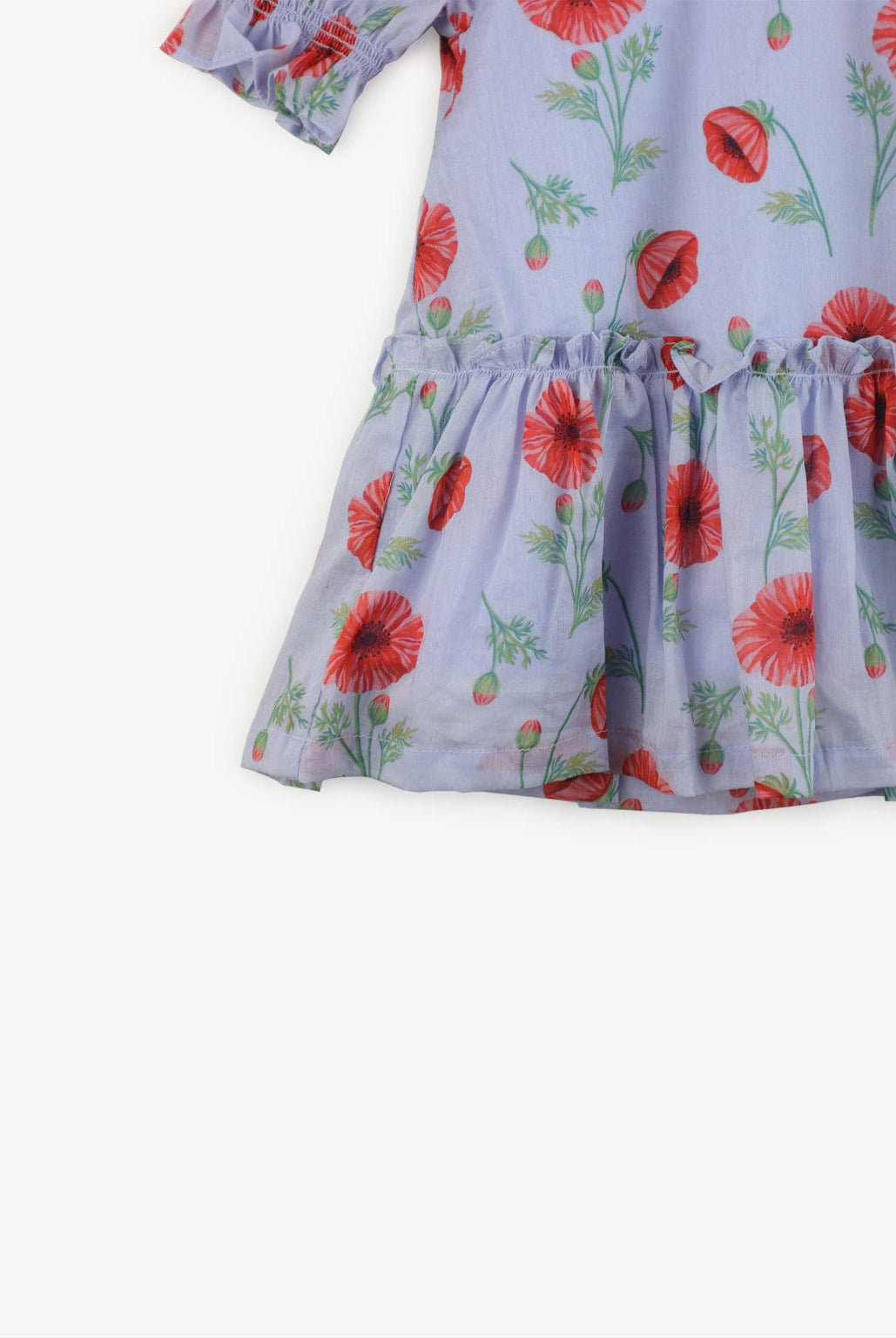 جينجرسنابس فستان بناتي مشجر مزين بكرانيش بأكمام منفوخة متعدد الألوان