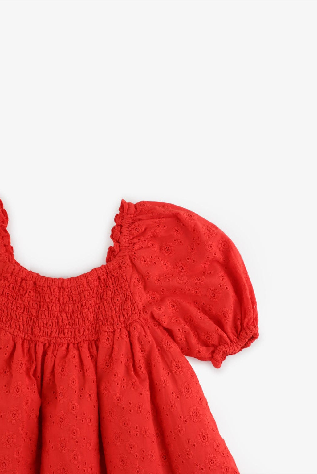 جينجرسنابس فستان مواليد بناتي سادة بأستك مطاطي على الصدر أحمر